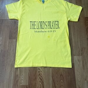 Gildan Yellow T-Shirt with The Lord's Prayer Print